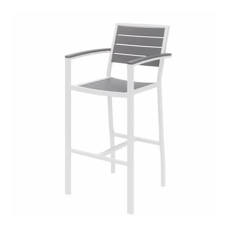 Kfi KFI Outdoor Barstool - Gray with White Frame - Ivy Series OLBR5601-WH-GY